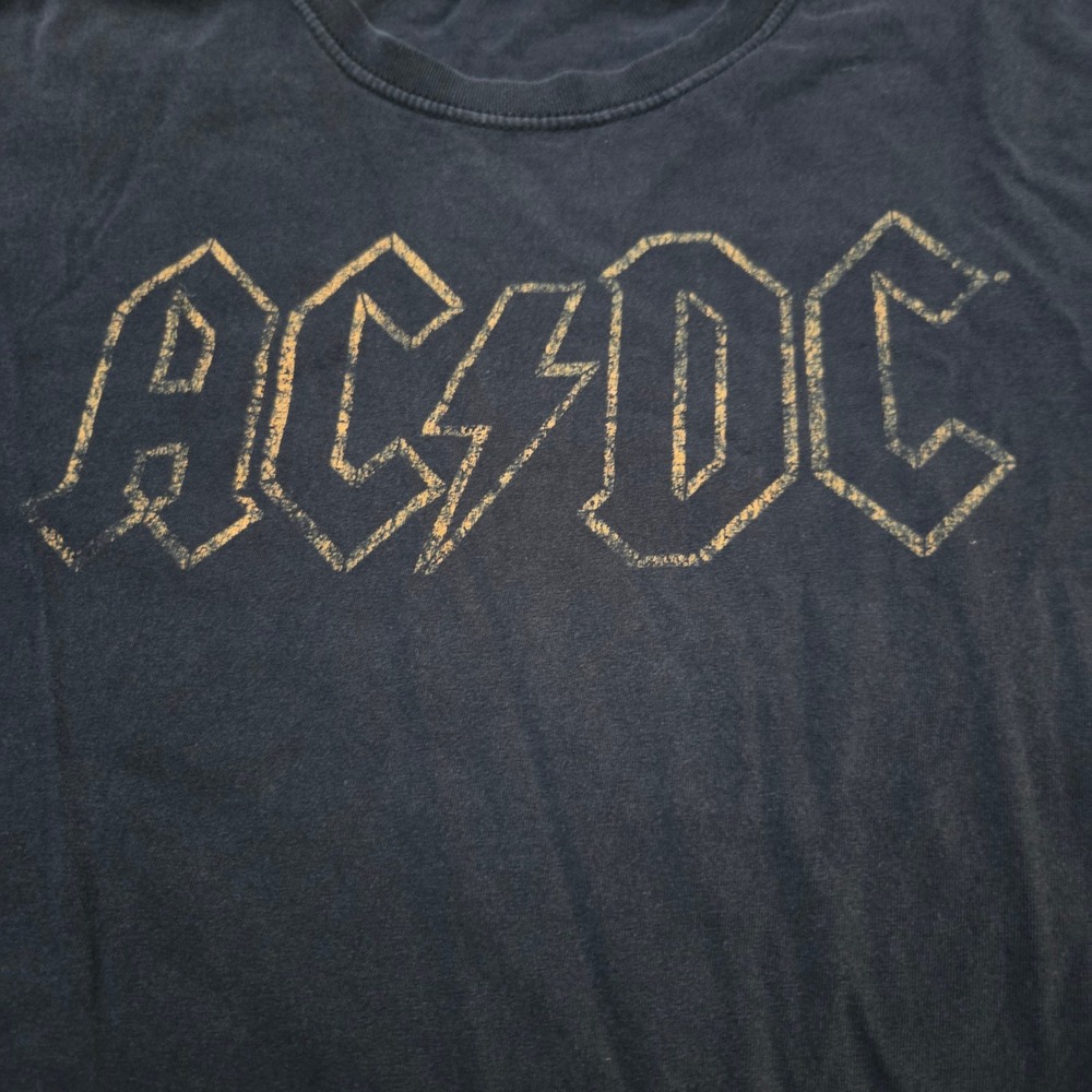 Fruit of the Loom AC/DC T-Shirt Mens Large Black Distressed Vintage Rock Tee - Picture 5 of 10